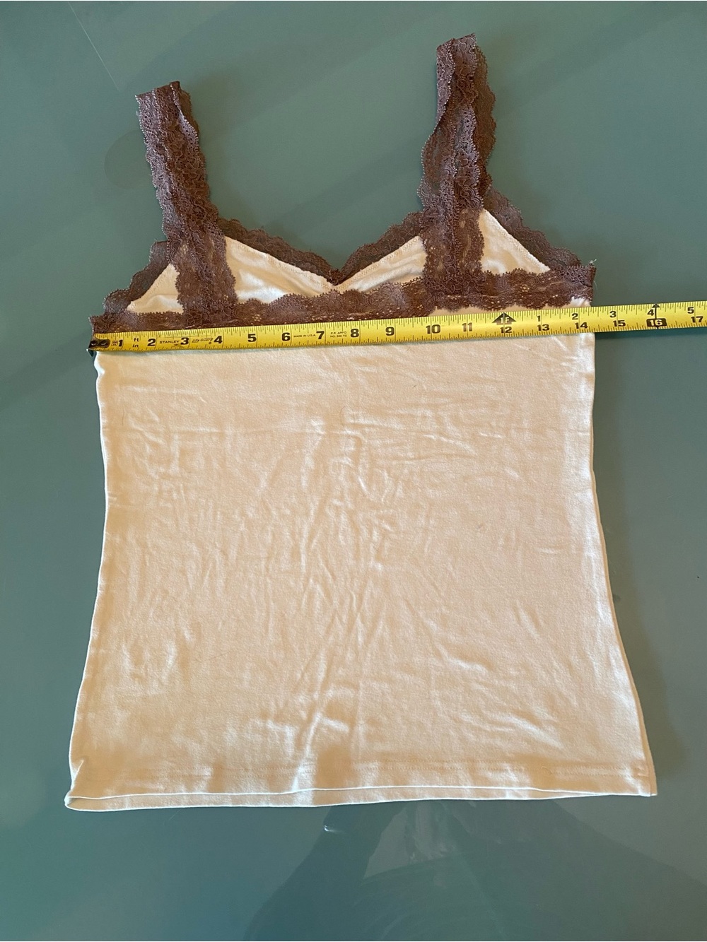 intimissimi Cream Camisole with Brown Lace Trim - Picture 3 of 5